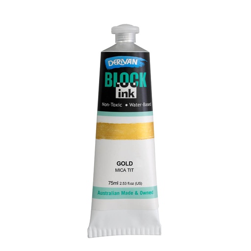 Derivan Block Ink Gold 75ml - Click Image to Close